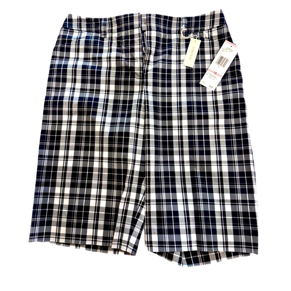 NWT Jones New York Sport Plaid Shorts Size 10 and 22” Long
